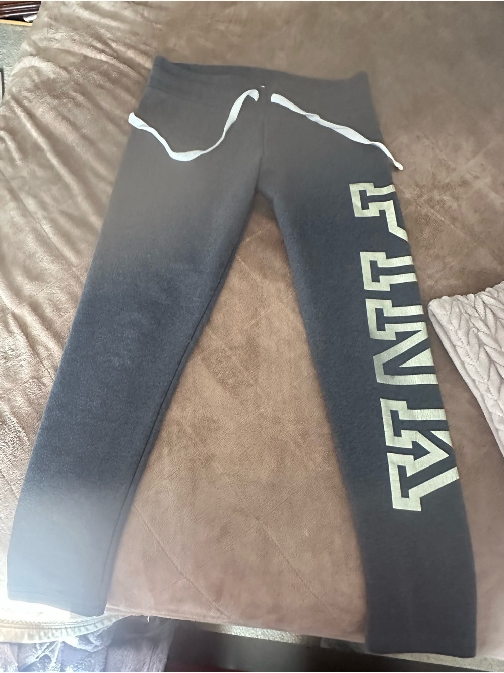 Black Sweatpants with Side Logo - Brand Not Visible